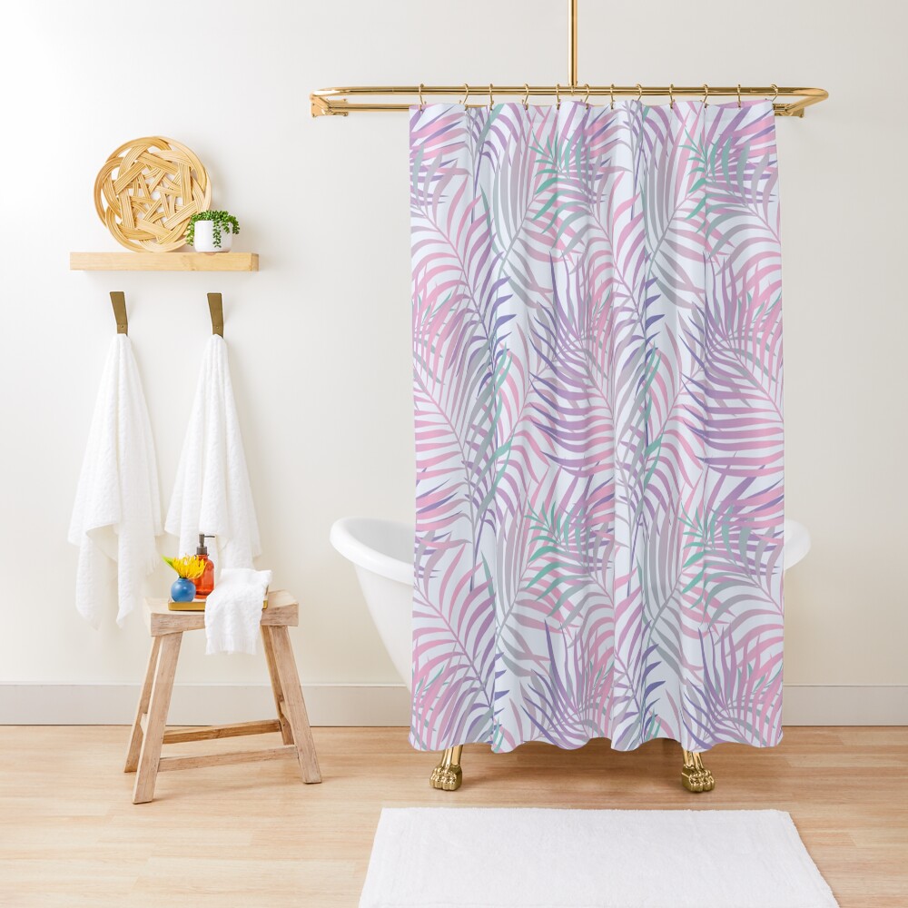 Tropical Paradise (Palm Leaves Pattern) Shower Curtain