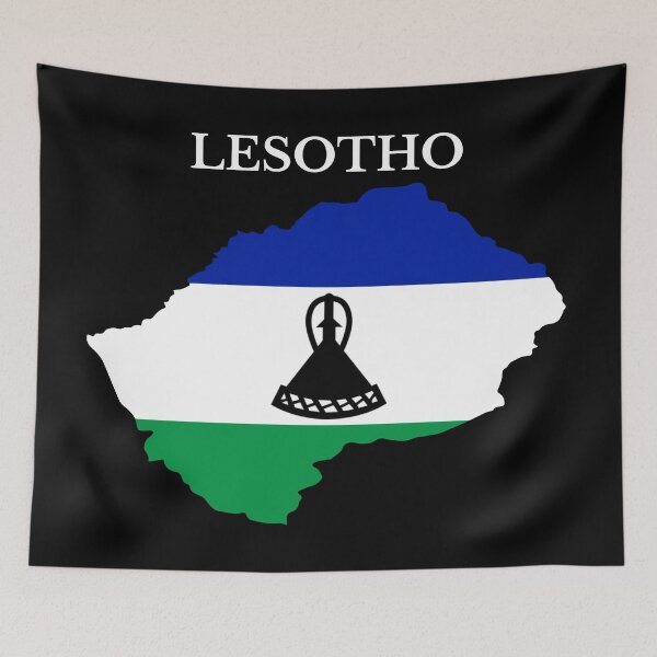 Item preview, Lesotho Map Flag designed and sold by marosharaf.