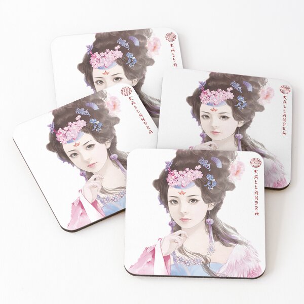 Item preview, China art print - portrait of young Chinese lady woman in pink pink designed and sold by Kallandra.