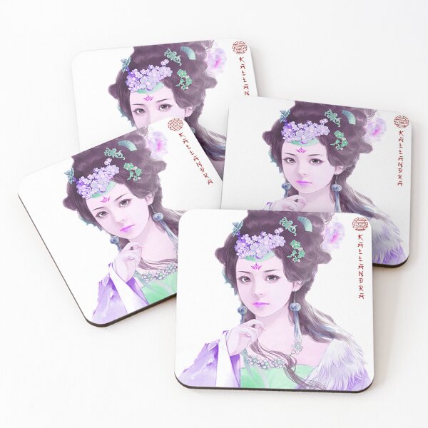 Item preview, China art print - portrait of young Chinese lady woman in violet designed and sold by Kallandra.