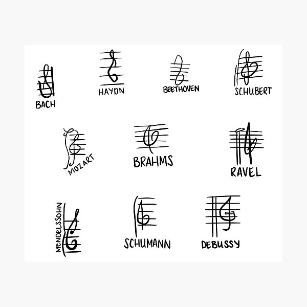 Composer Treble Clefs Photographic Print
