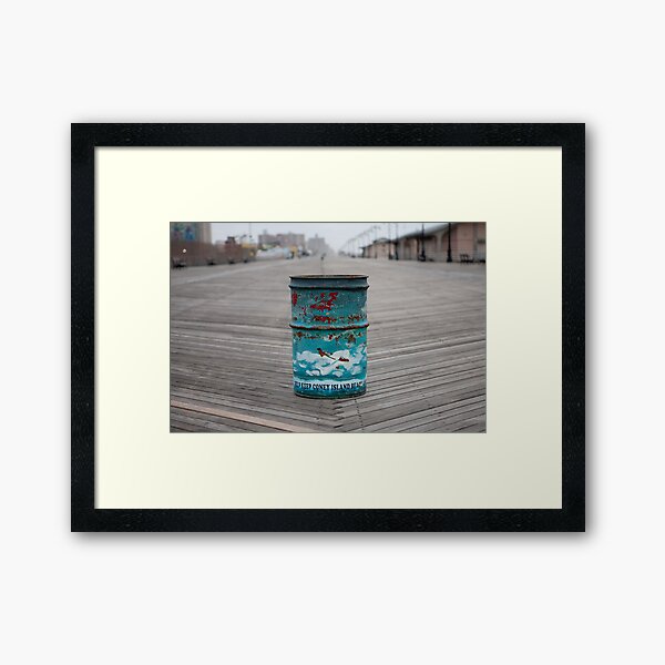 Coney Island Trash Can Framed Art Print