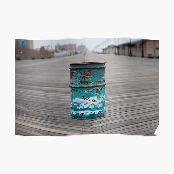 Coney Island Trash Can Poster