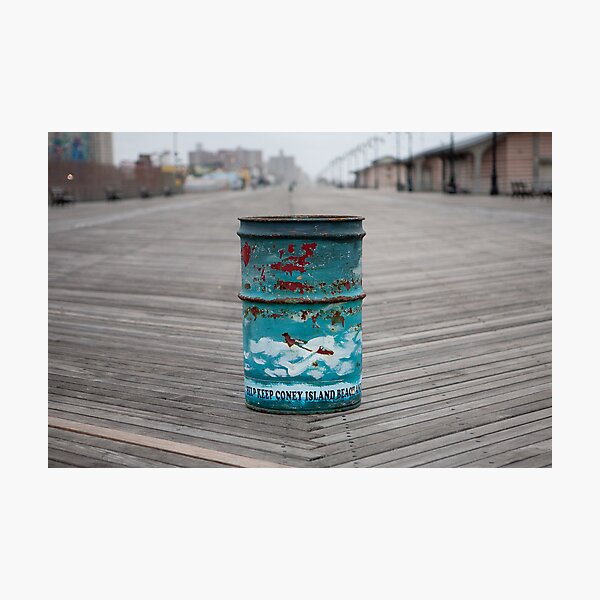 Coney Island Trash Can Photographic Print