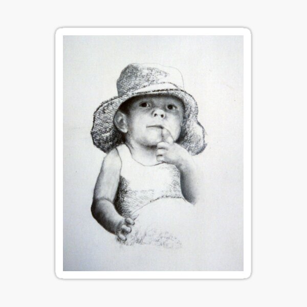 Item preview, Child in Hat  - Drawing by Avril Thomas - Adelaide Artist designed and sold by AvrilThomasart.