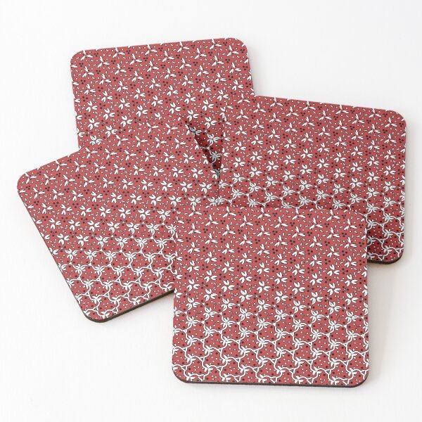 Item preview, Abstract White Flowers Red Pattern designed and sold by mrhighsky.