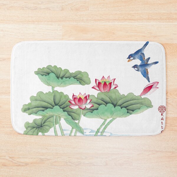Item preview, Chinese Art Print - Lotus Stems Water Lilies with Birds designed and sold by Kallandra.