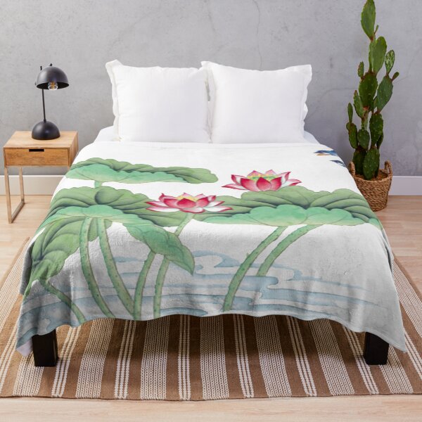 Item preview, Chinese Art Print - Lotus Stems Water Lilies with Birds designed and sold by Kallandra.