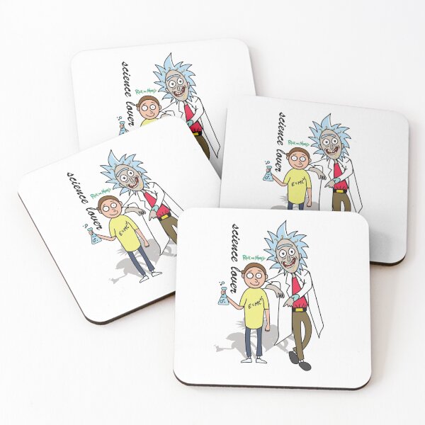 Rick and Morty™ T-Shirt | Rick and Morty™ SCIENCE LOVER POSTER Coasters (Set of 4)