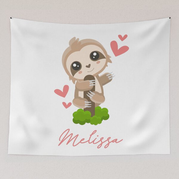 Item preview, Melissa Sloth Baby Girl Cute Hearts designed and sold by HelloFromAja.