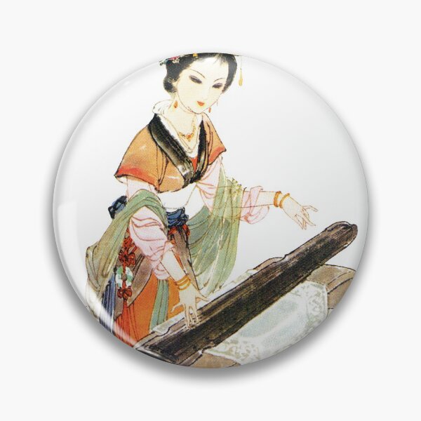 Artikelvorschau, China Kunstdruck - Porträt junge chinesische Dame Frau mit Musikinstrument entworfen und verkauft von Kallandra.