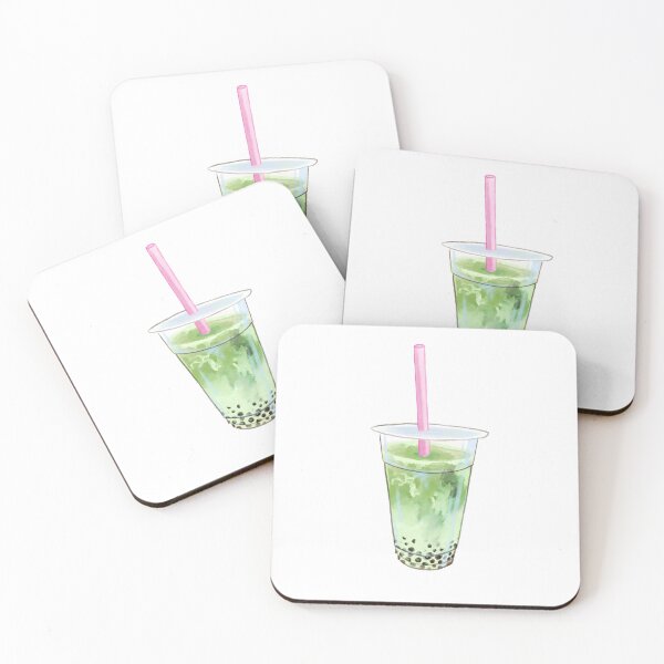 Item preview, Watercolor Matcha Green Tea Latte Boba  designed and sold by emmaherren.