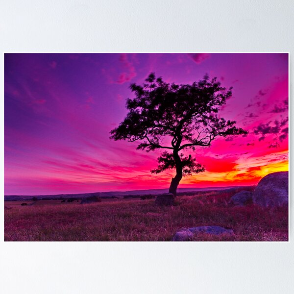 "Sunday's Sundown At The Rocks" Poster