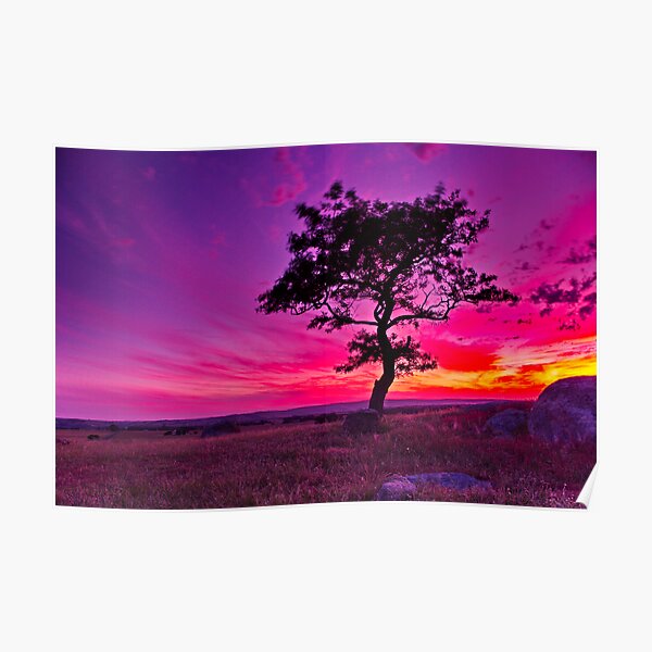 "Sunday's Sundown At The Rocks" Poster