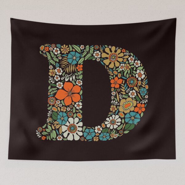 Item preview, Hippie Floral Letter D designed and sold by zeljkica.