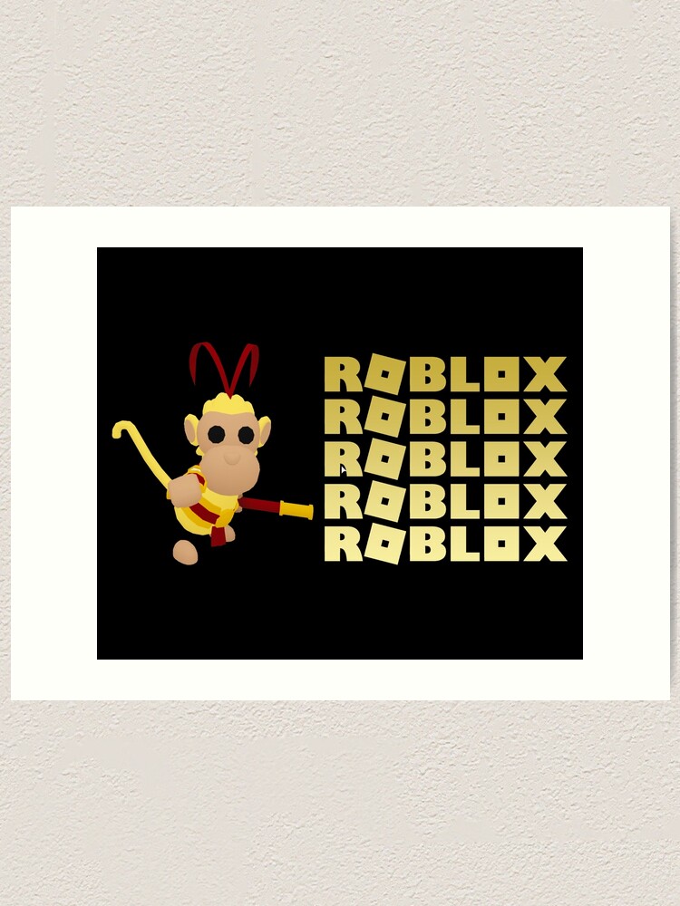 Roblox Monkey King Art Print By T Shirt Designs Redbubble - monkey vs roblox