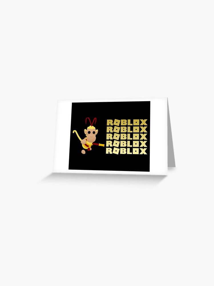 Roblox Monkey King Greeting Card By T Shirt Designs Redbubble - the monkey roblox