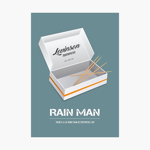 Aperçu de l'œuvre Rain Man - Alternative Movie Poster créée et vendue par MoviePosterBoy.