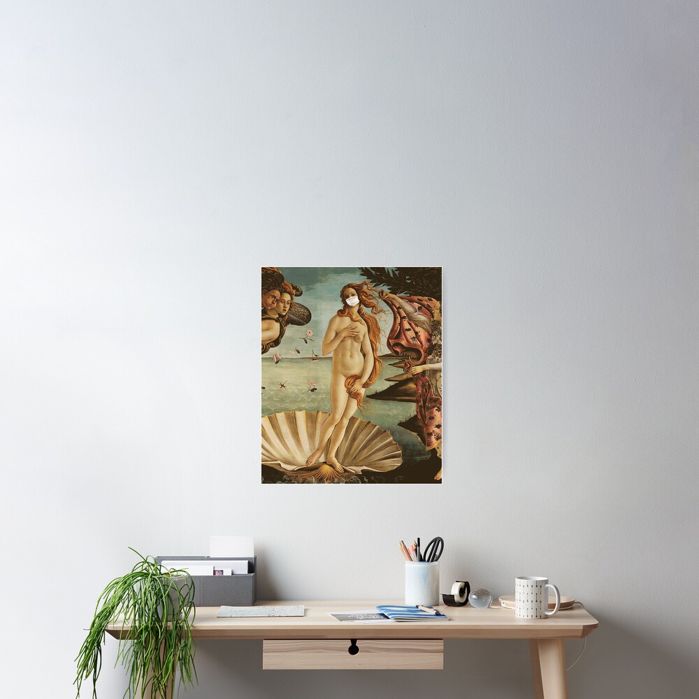 Geburt Von Venus Botticelli Gesichtsmaske Abdeckung Parodie Drucken Poster Von Fizfoz Redbubble