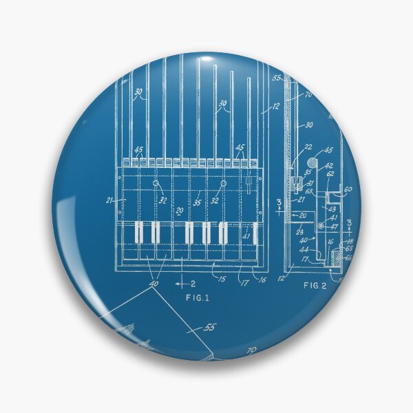 Item preview, Piano patent 1958 - white designed and sold by InkedArtPrints.