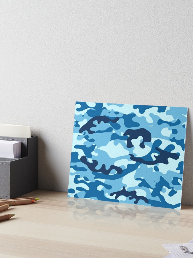 Camouflage Pattern Cool Army Blue Light Blue & White Camo Print Color for  Lovers of the Armed Forces | Poster