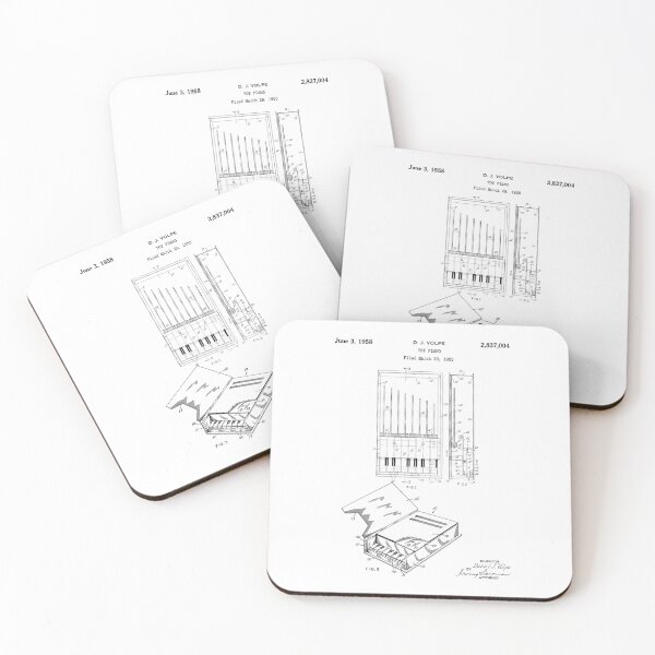 Item preview, Piano patent 1958 - black designed and sold by InkedArtPrints.
