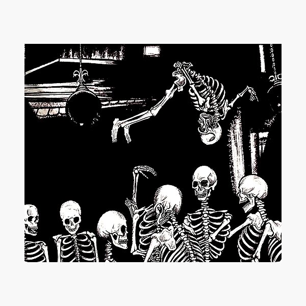 Skeleton Die Lit Photographic Print