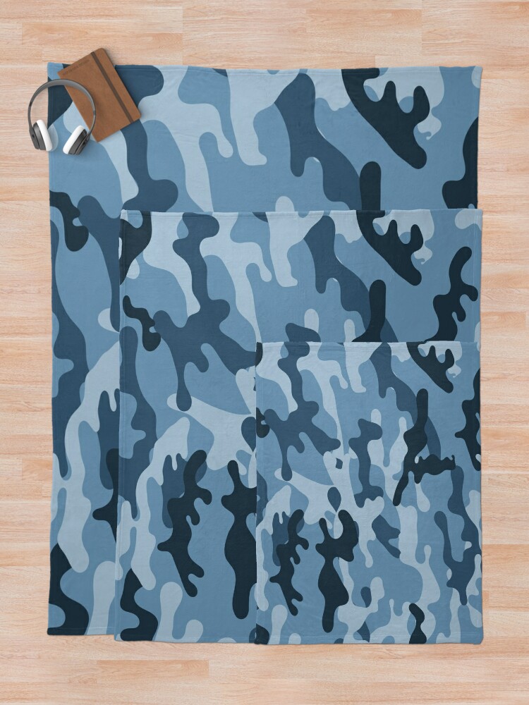 Camouflage Pattern Cool Army Blue Dark Blue & White Camo Print