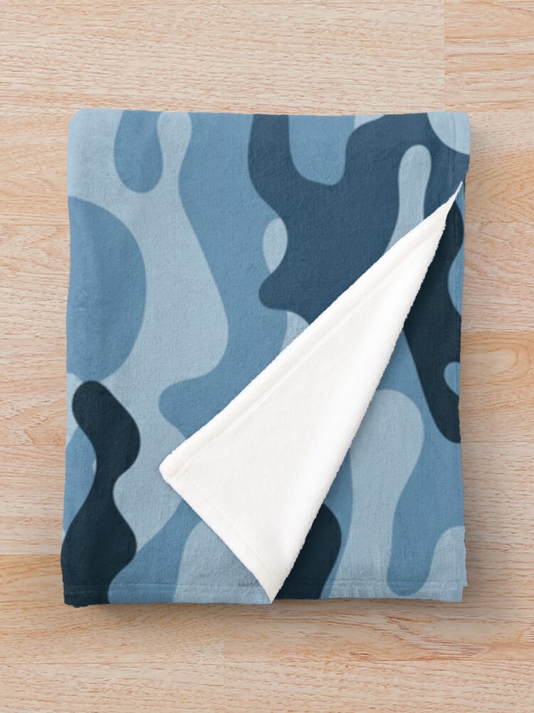 Camouflage Pattern Cool Army Blue Dark Blue & White Camo Print