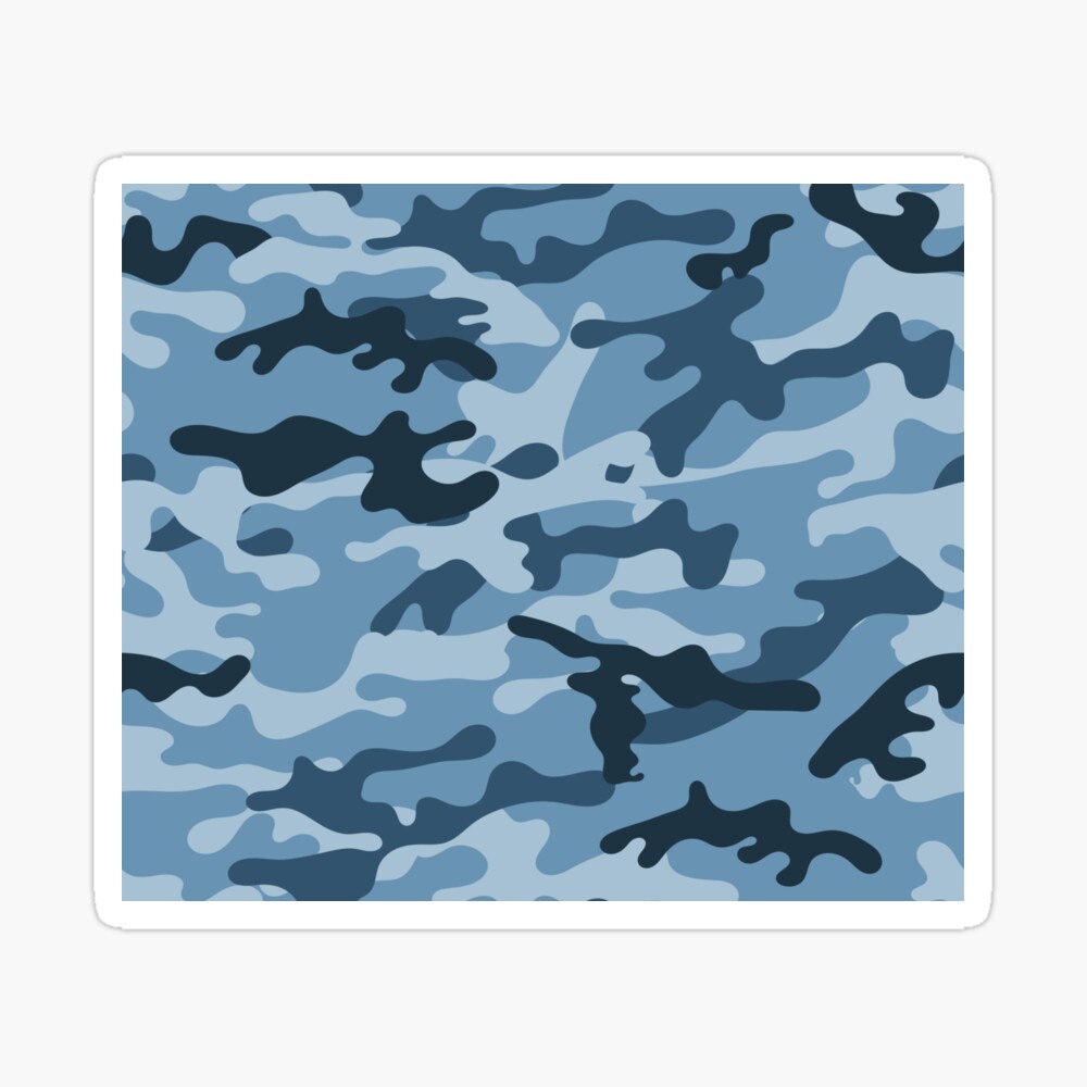 Camouflage Pattern Cool Army Blue Light Blue & White Camo Print Color for  Lovers of the Armed Forces | Poster