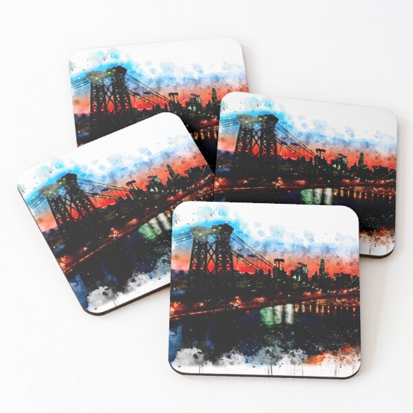 Item preview, New York Panorama watercolor painting designed and sold by Stylizing4You.