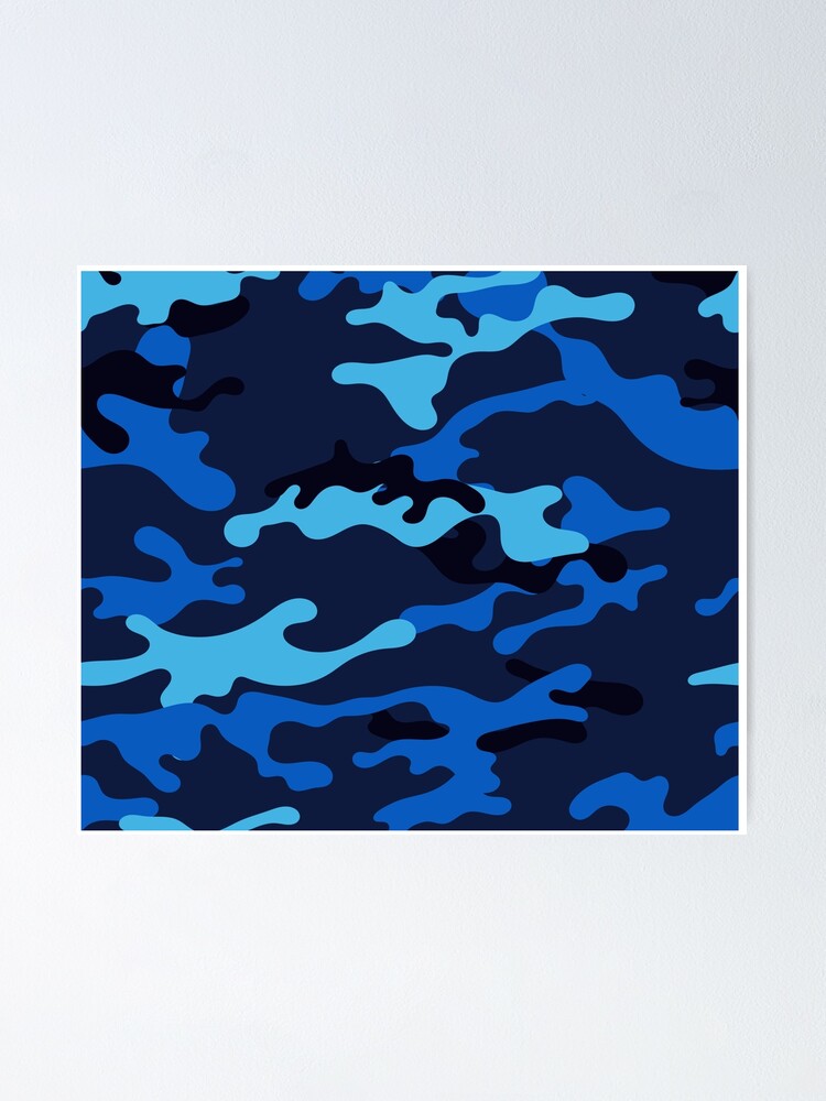 Cambio cueva binario Camouflage Pattern Cool Army Dark Blue & Black Camo Print Color for Lovers  of the Armed Forces" Poster for Sale by BCNDesign | Redbubble
