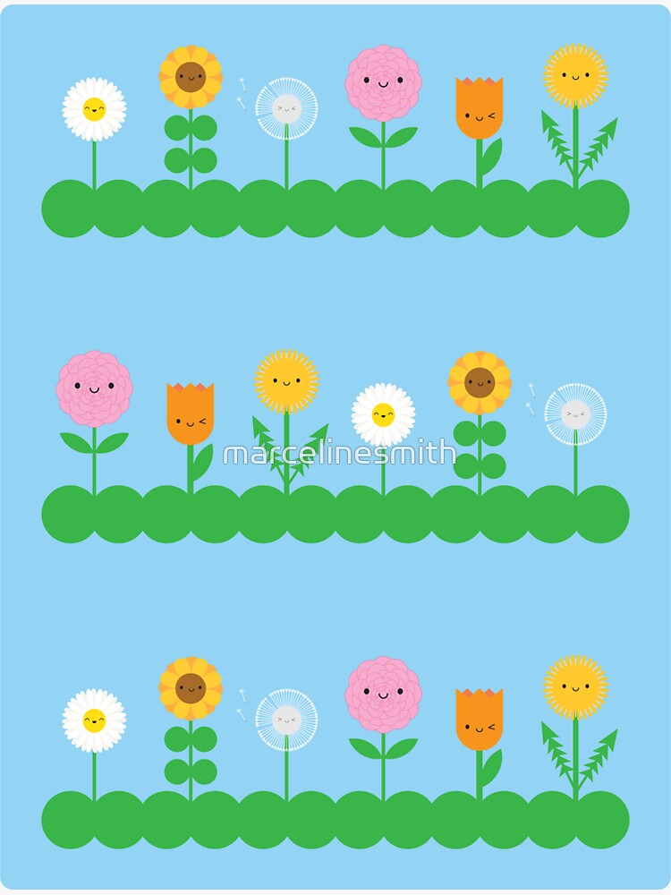 Thumbnail 3 of 3, Sticker, Kawaii Flower Field designed and sold by marcelinesmith.