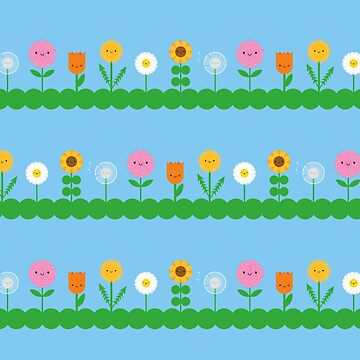 Artwork thumbnail, Kawaii Flower Field by marcelinesmith