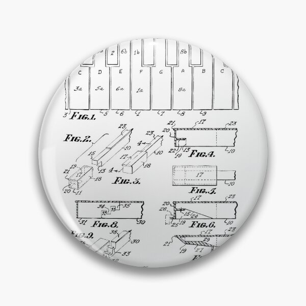 Item preview, Key and keyboard patent 1958 - black designed and sold by InkedArtPrints.