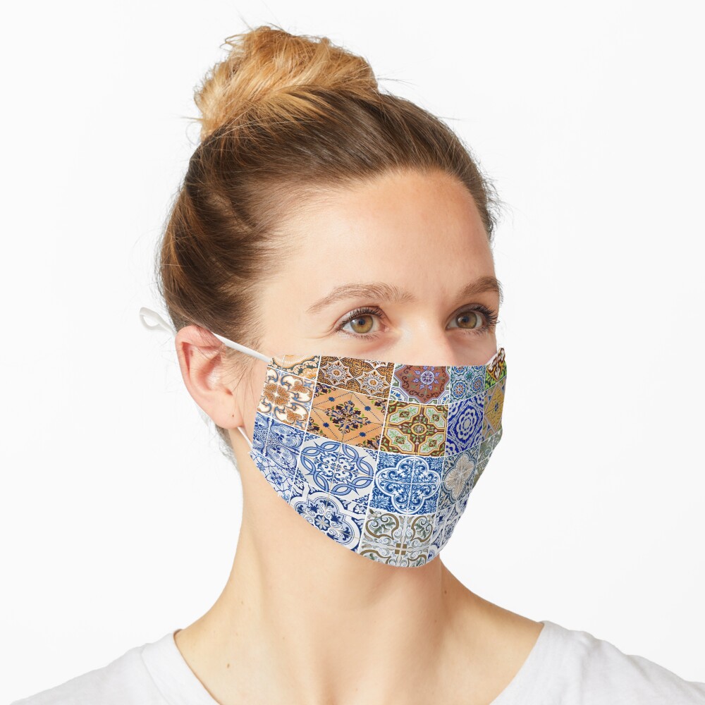 Set of 48 ceramic tiles patterns Mask