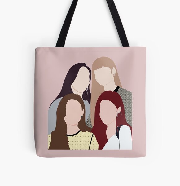 black and pink tote bag