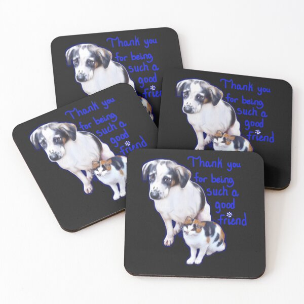 Item preview, Thank you for being such a good friend - cat and dog designed and sold by Artonmytee.