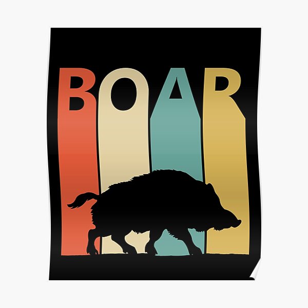 Vintage Boar Animal Poster
