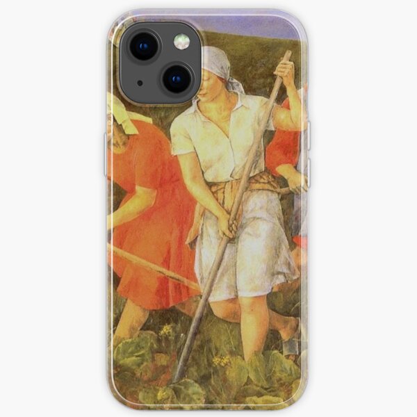 Soviet painter, Larisa Kirillova, Soviet Art, USSR, culture, Painting, Young adult, people, art, group, illustration, veil, renaissance, dress, color image, females, women, clothing, men, youth iPhone Soft Case