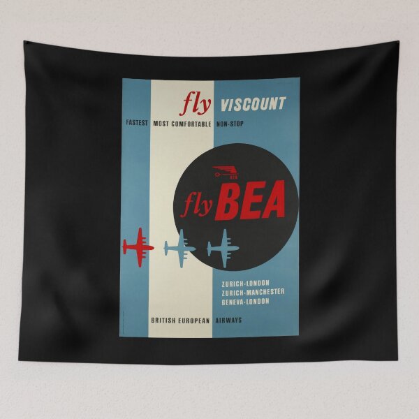 Item preview, Fly Viscount vintage travel poster designed and sold by stickart-marek.