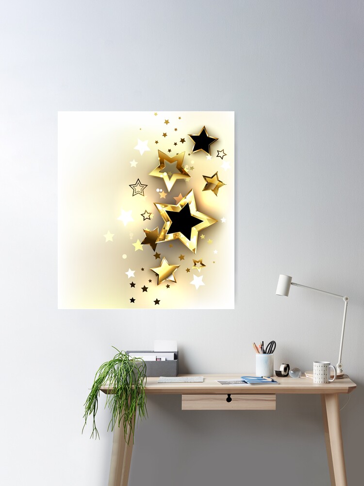 Stellar explosion wits gold stars  Poster for Sale by Blackmoon9