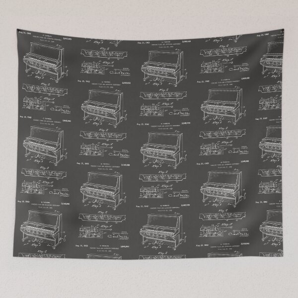 Item preview, Combined piano and accordion instrument patent 1962 - white designed and sold by InkedArtPrints.