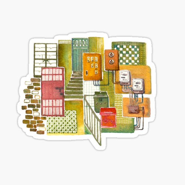 Hong Kong Tong Lau (Old style Chinese shophouse) Sticker