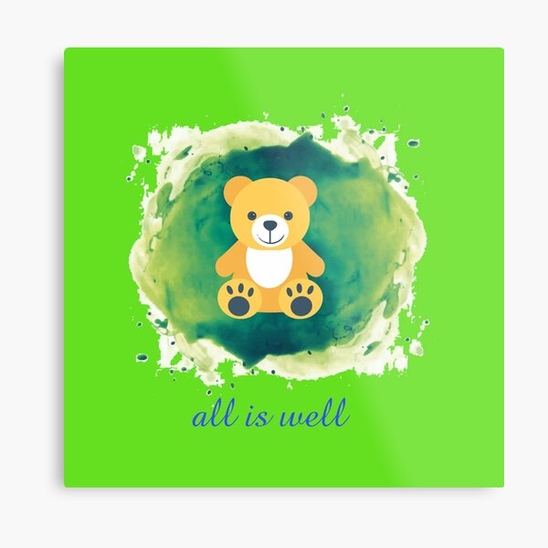 Teddy bear logo designing all is well. Metal Print