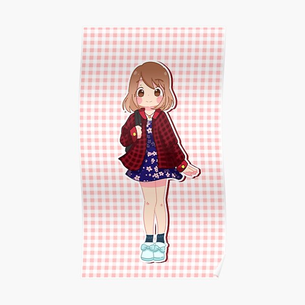 Little Girl Pink Plaid Poster