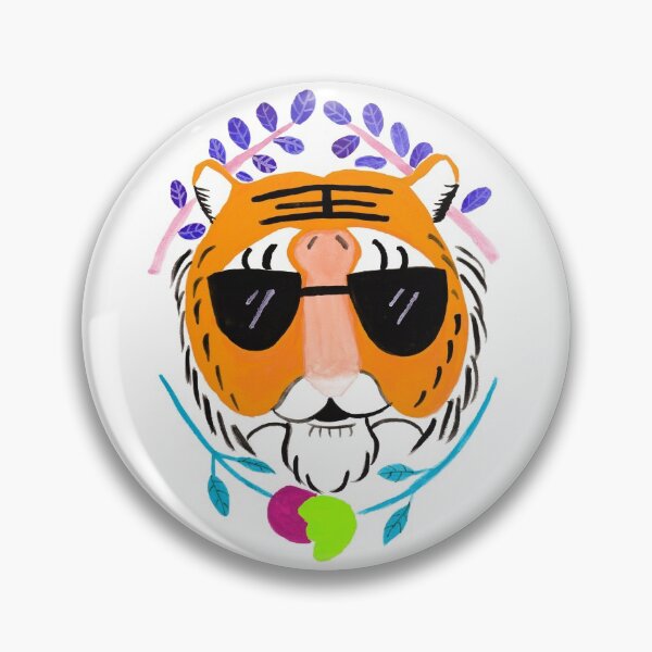 Item preview, Tigerhead and flowers (orange) designed and sold by LiceaGand.