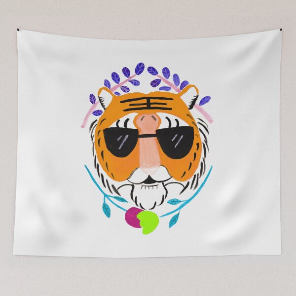 Item preview, Tigerhead and flowers (orange) designed and sold by LiceaGand.