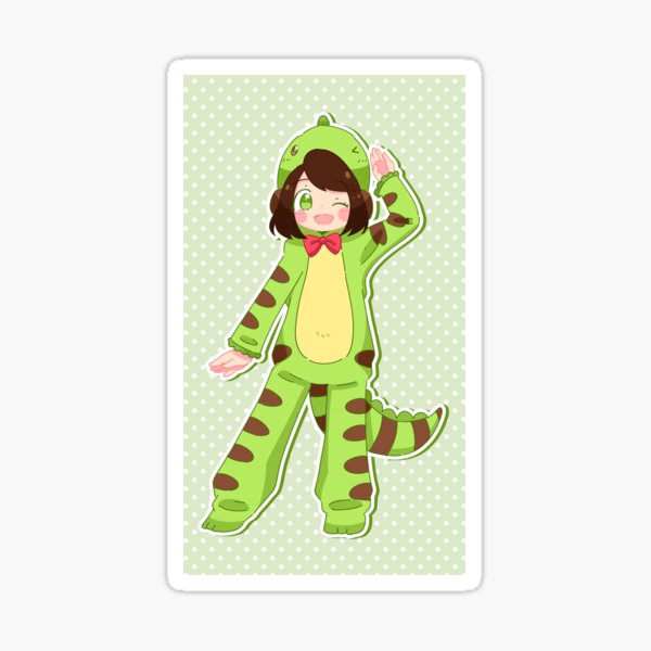 Dino Girl Sticker