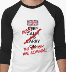 The British Are Coming! (black text) Men's Baseball ¾ T-Shirt